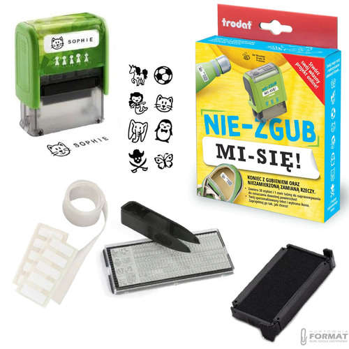 PIECZĄTKA ZESTAW TRODAT DO ZNAKOWANIA UBRAŃ ODZIEŻY PERSONALIZOWANA 2