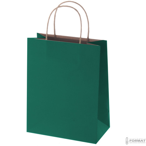 TORBA PAPIEROWA CIEMNO ZIELONA A5 225/80/180  4