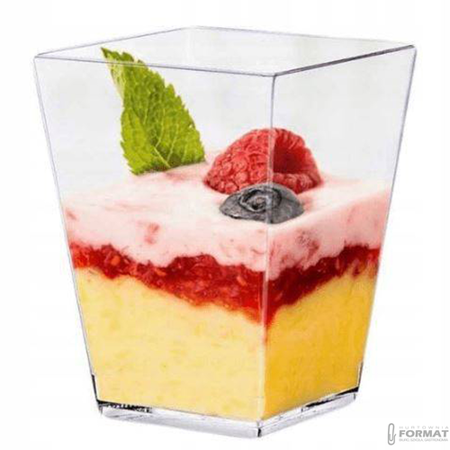 Pucharki do deserów kubeczki do przekąsek KWADRATY fingerfood 200ml 20szt 2