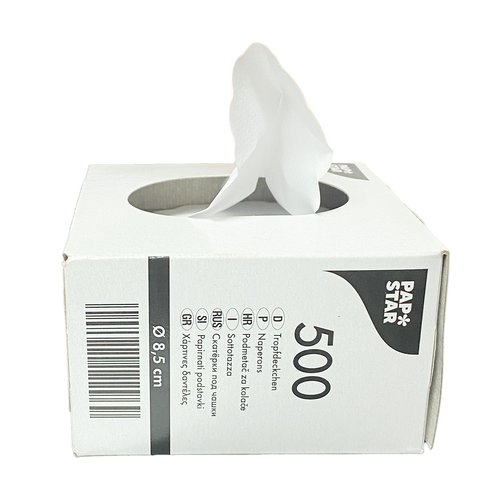 SERWETKI okrągłe podkładki pod filiżankę papierowe śr. 8,5cm 500 szt. 2