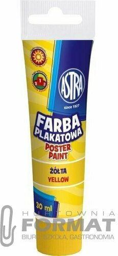 Farba plakatowa w tubce Astra żółta 30 ml 4