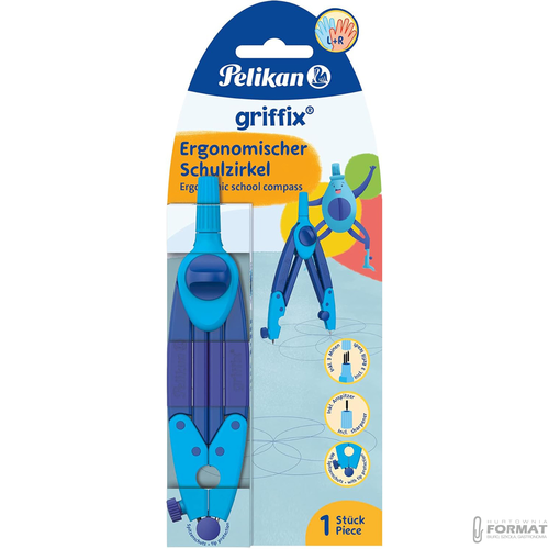 Pelikan Griffix Cyrkiel Niebieski blister 4