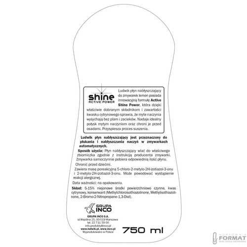 NABŁYSZCZACZ DO ZMYWARKI LUDWIK 750ML 3