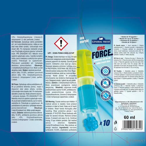 General Fresh WC krążek żelowy Morze 60ml 10 krążk 2