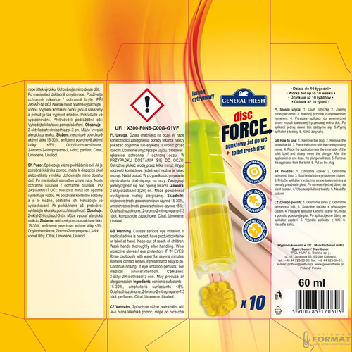 General Fresh WC krążek żelowy Lemon 60ml 10krążkó 2