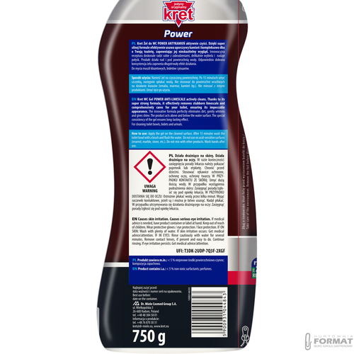 GLO-KRET ŻEL - WC 750G POWER, 3