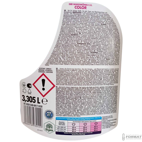 ŻEL DO PRANIA DER WASCHKONIG 3,305l COLOR 2