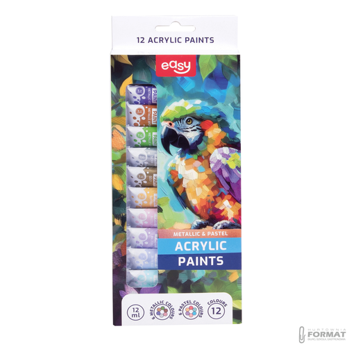 Easy Stationery Farby akrylowe 12 kolorów EASY 4