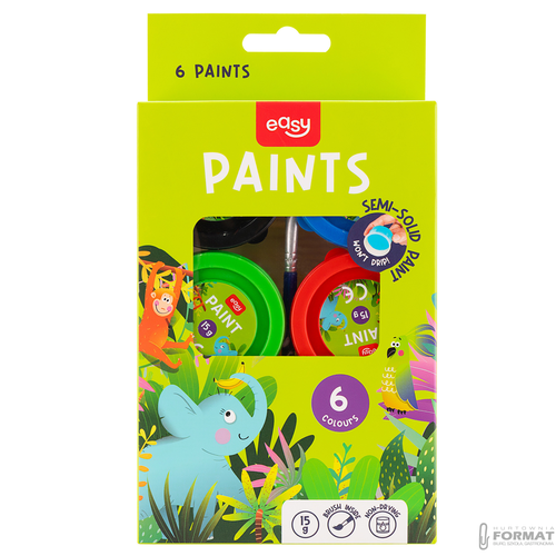 Farby plakatowe 15g x 6 kolorów EASY 10
