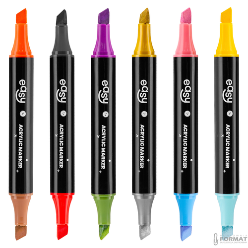 Easy Stationery Dwustronny Marker 12 Kolorów 6szt 3