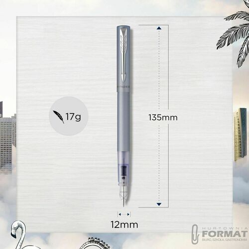 Ekskluzywne pióro tłoczkowe Parker VECTOR XL M silver (2159745) 3