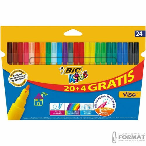 Flamaster Bic Kids Visa 20+4 24 kol. (897098) 2