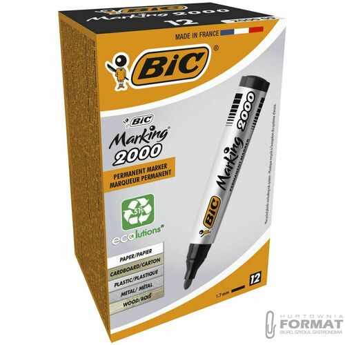 MARKER PERMANENTNY BIC CZARNY OKRĄGŁA KOŃC. 3