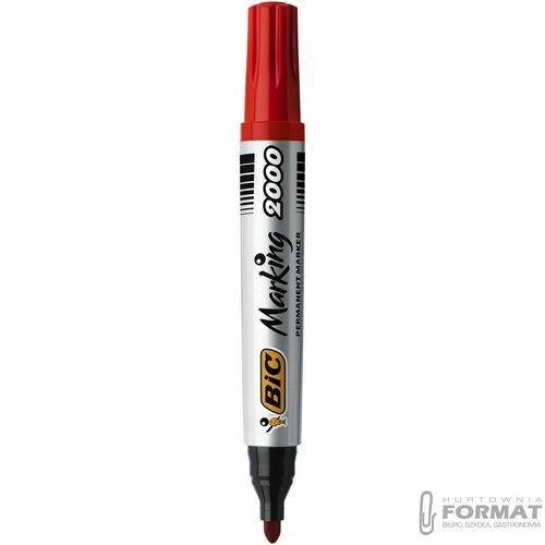 MARKER PERMANENTNY BIC CZERWONY OKRĄGŁA KOŃC. 2