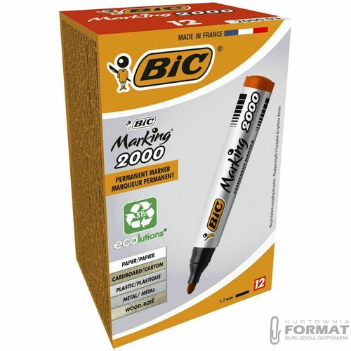 MARKER PERMANENTNY BIC CZERWONY OKRĄGŁA KOŃC. 3