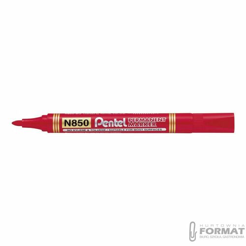 Marker permanentny Pentel, czerwony 1,5mm okrągła końcówka 2