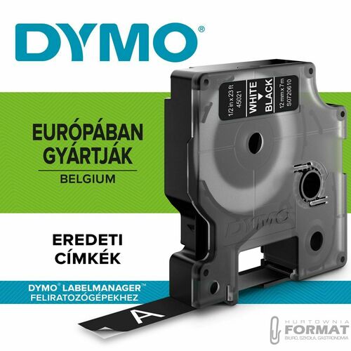 TAŚMA DO DRUKARKI ETYKIET DYMO D1 12x7 [mm x m] czarne tło/biały nadruk (S0720610) 2