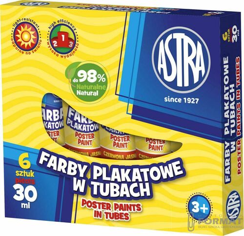 Farba plakatowa Astra, biała 30 ml 3