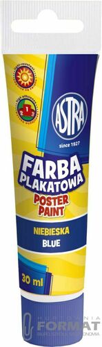 Farba plakatowa w tubce Astra 30 ml niebieska 2