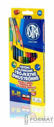 Kredki ołówkowe trójkątne dwustronne Astra 12sztuk 3
