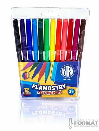 Flamastry ASTRA 12 kolorów 3