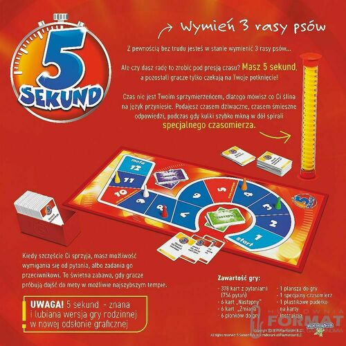 5 Sekund gra planszowa nowa edycja Trefl czerwona 3