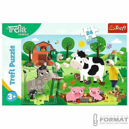 Puzzle 24el Maxi Zimowy czas z Treflikami. Rodzina 3