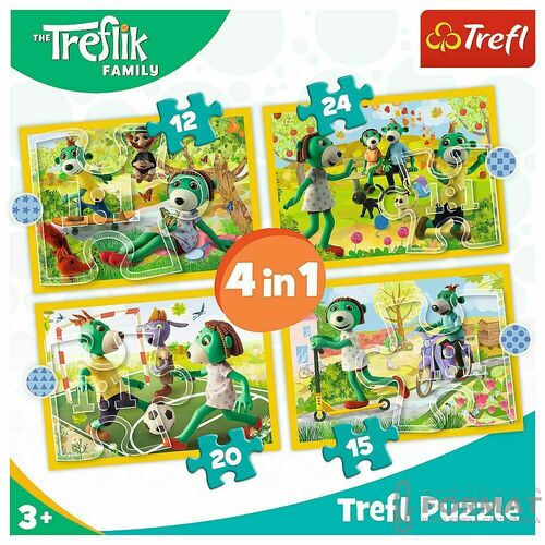 Puzzle 4w1 Wspólne zabawy Treflików. Rodzina Trefl 6