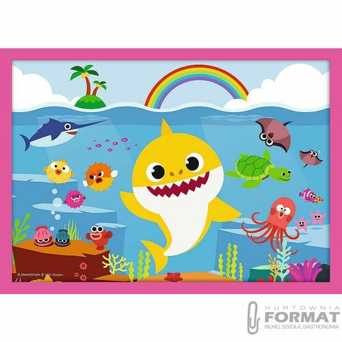 Puzzle 4w1 12,15,20,24el Rodzina Rekinów Baby Shar 2