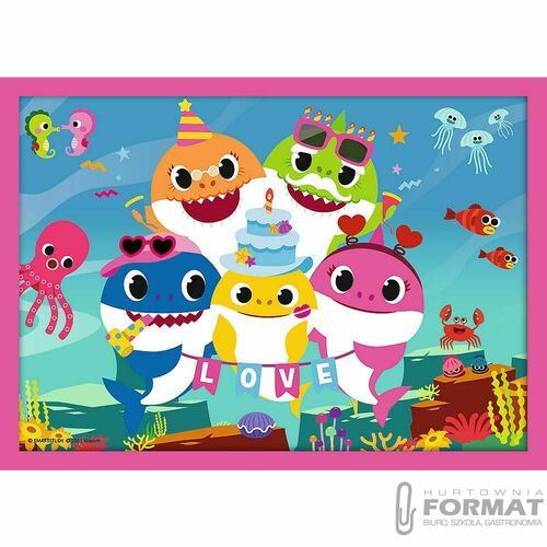 Puzzle 4w1 12,15,20,24el Rodzina Rekinów Baby Shar 3