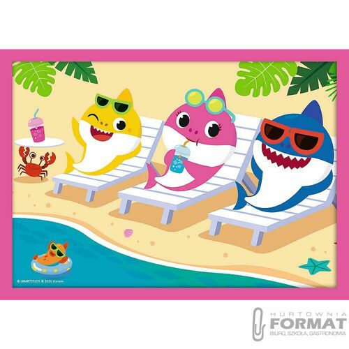 Puzzle 4w1 12,15,20,24el Rodzina Rekinów Baby Shar 4