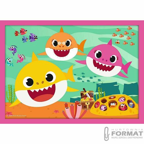 Puzzle 4w1 12,15,20,24el Rodzina Rekinów Baby Shar 5