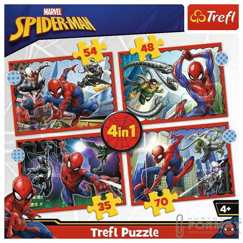 Puzzle 4w1 Bohaterski Spider-Man Disney Marvel Spi 6