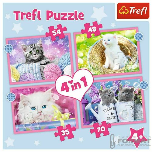 Puzzle 4w1 Zabawne kotki 34396 Trefl 6