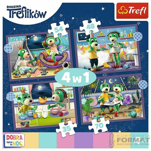 Puzzle 4w1 35,48,54,70el Trefliki przed snem Dobra 6