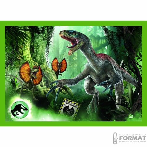 Puzzle 4w1 Groźne dinozaury / Uniwersal Jurassic W 2