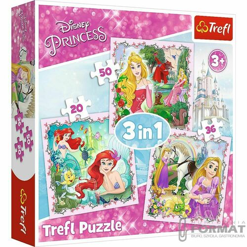 Puzzle 3w1 Roszpunka, Aurora i Arielka TREFL 2