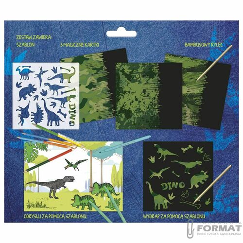 Kreatywna Wydrapywanka Zdrapywanka DINOZAURY 3 ark 2