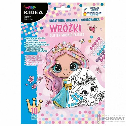 Mozaika i kolorowanka Wróżki KIDEA 2