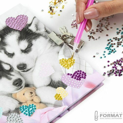 Pamiętnik z kłódką i długopis 3 kolory + naklejki 5