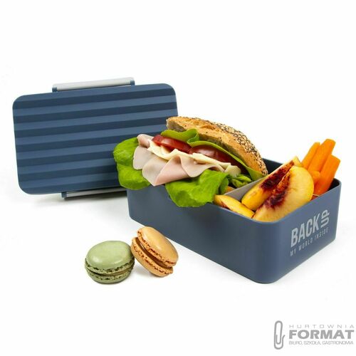 ŚNIADANIÓWKA LUNCHBOX WYJMOWANA PRZEGRODA 600ml GRANATOWA EKO BEZ BPA 4