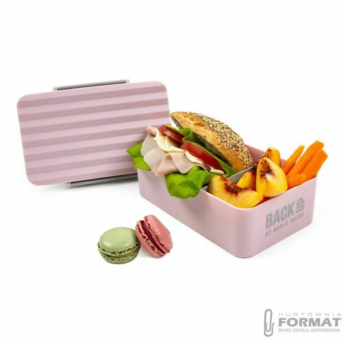 ŚNIADANIÓWKA LUNCHBOX WYJMOWANA PRZEGRODA 600ml RÓŻOWA EKO BEZ BPA 4