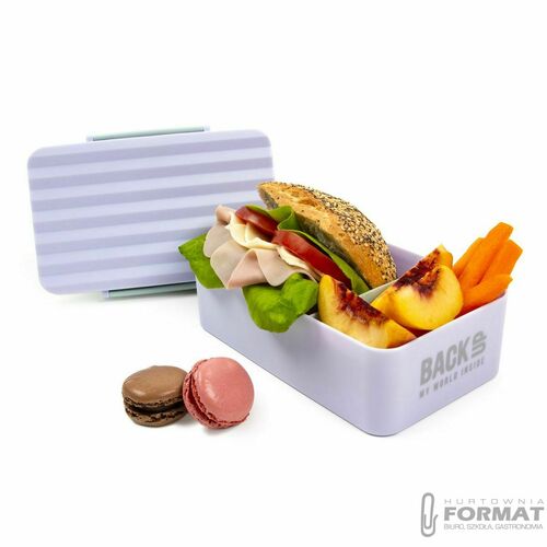 ŚNIADANIÓWKA LUNCHBOX WYJMOWANA PRZEGRODA 600ml FIOLETOWA EKO BEZ BPA 4