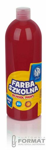 Farby plakatowe Astra szkolne kolor: czerwony ciemny 1000ml 1 kolor. 2