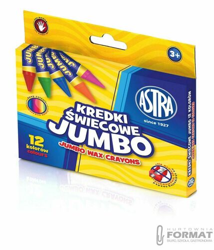 Kredki świecowe Jumbo ASTRA 12 Kolorów 2