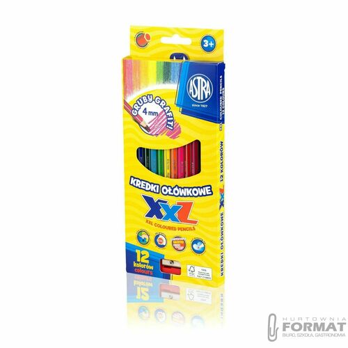 Kredki ołówkowe hexagonalne XXL Astra 12 kolorów 2