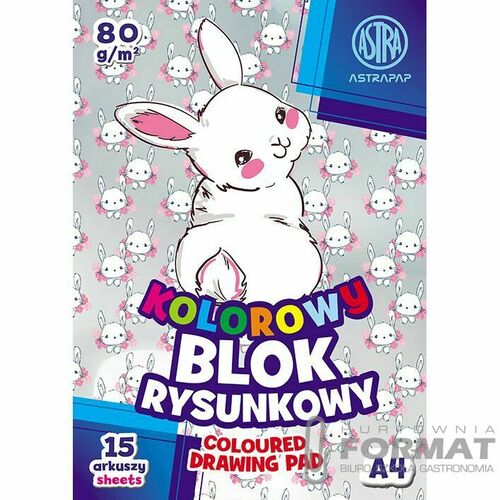 Blok rysunkowy kolorowy A4 15k. 80g ASTRAPAP 2
