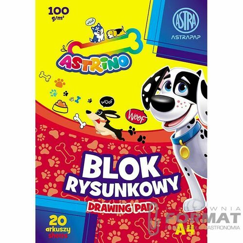 Blok rysunkowy Astra ASTRINO A4 biały 80g 20k (106021011) 2
