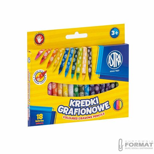 Kredki świecowe Astra GRAFIONOWE 18 kol. (316023901) 2