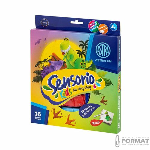 LEKKA MASA PLASTYCZNA ASTRA SENSORIO KIDS DINOZAURY 16 KOLORÓW 4